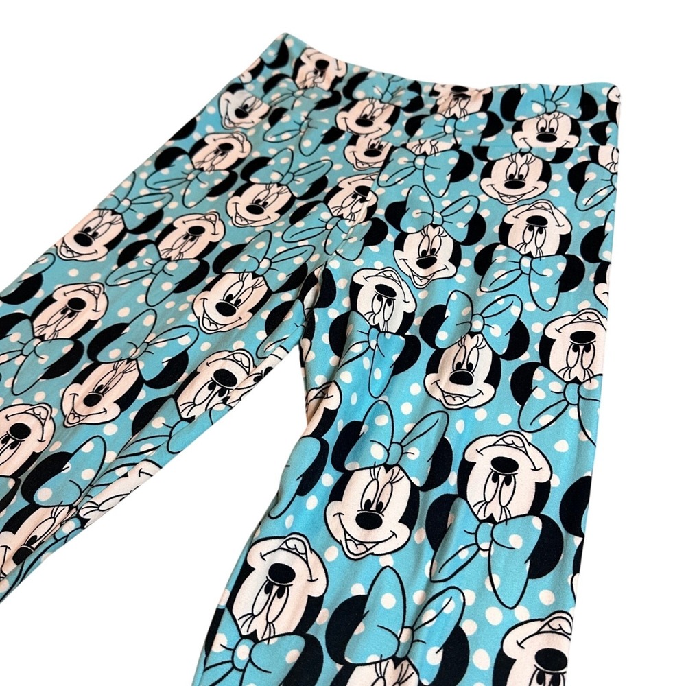 LuLaRoe Disney Collection Minnie Mouse‎ Leggings Blue Polka Dot Womens One Size - Picture 2 of 8